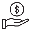 transparent pricing and dollar sign icon