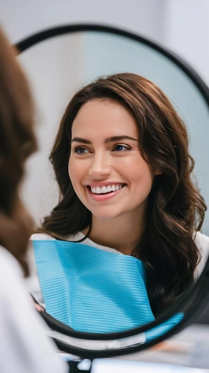 dental-consultation-mirror-woman-with-smile-after